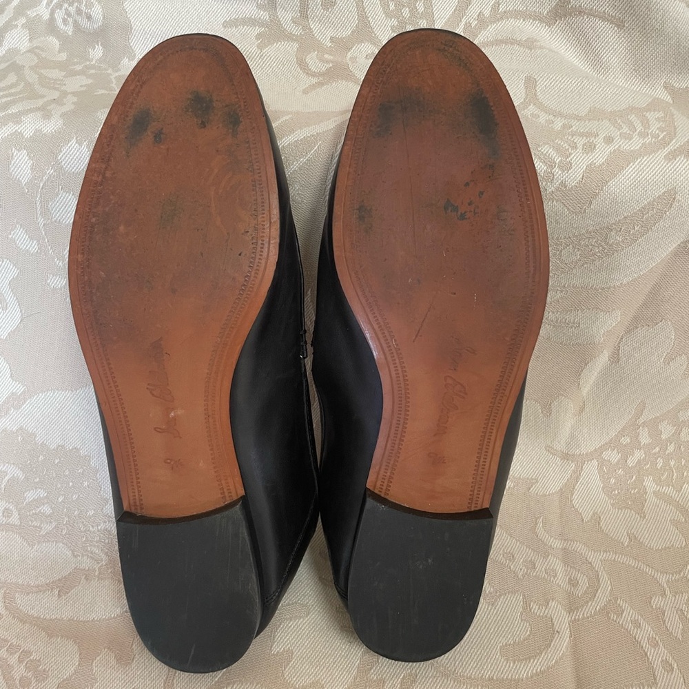 Black Leather Loafers with Gold Accent - Picture 4 of 6